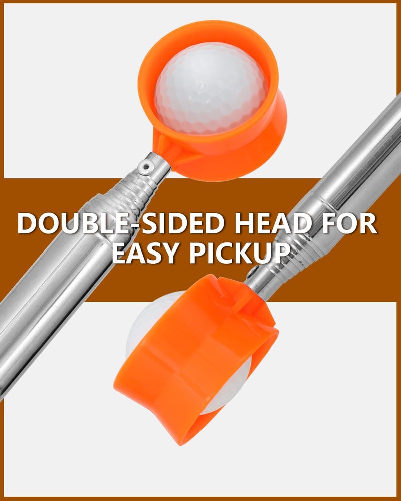 MistyBrew Telescopic Golf Ball Retriever (9/12ft) | Picker Upper Tool | Premium Stainless Steel & Double-Sided Head - Image 5